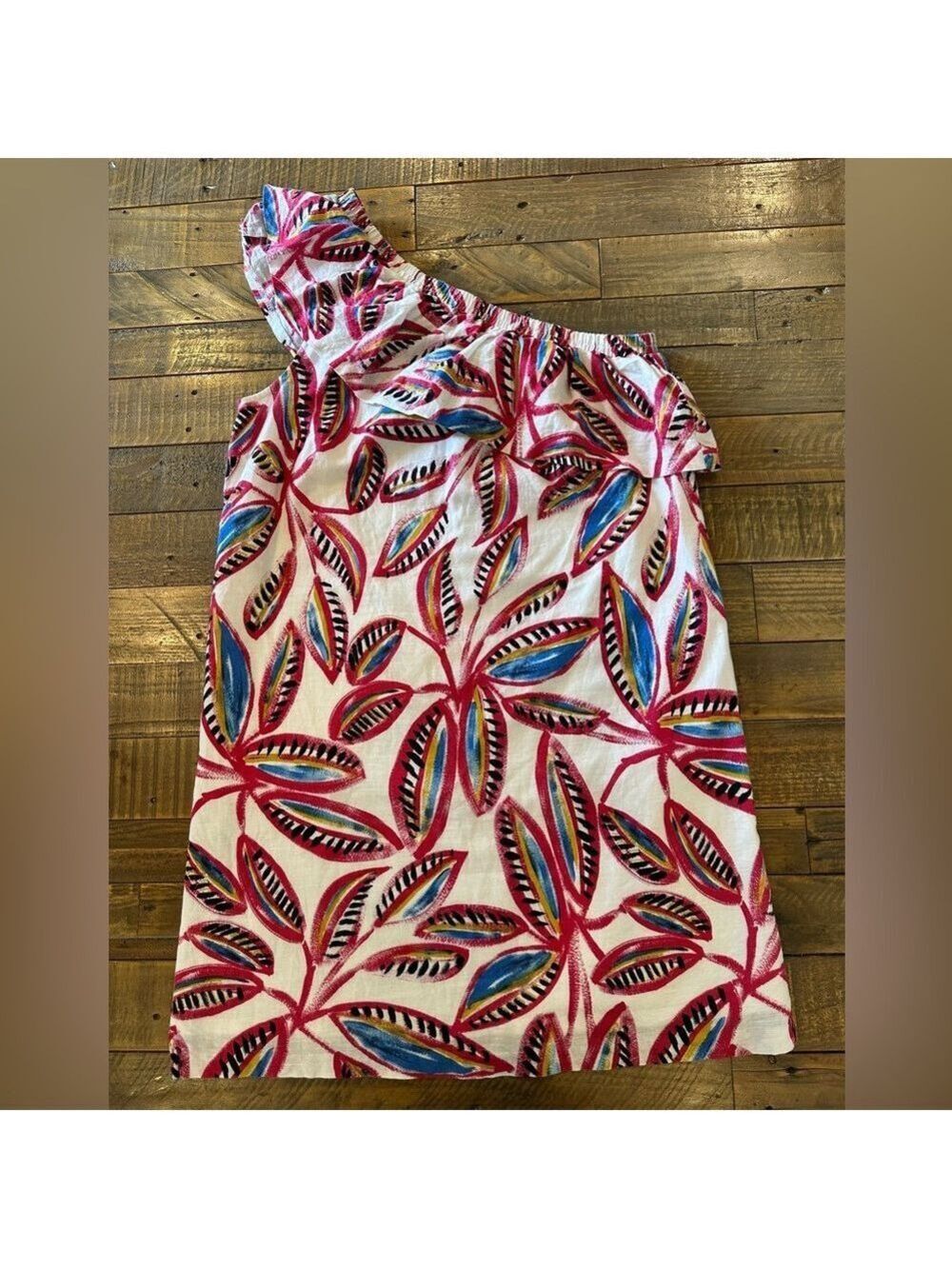 J. Crew Linen Blend One Shoulder Dress Size Small